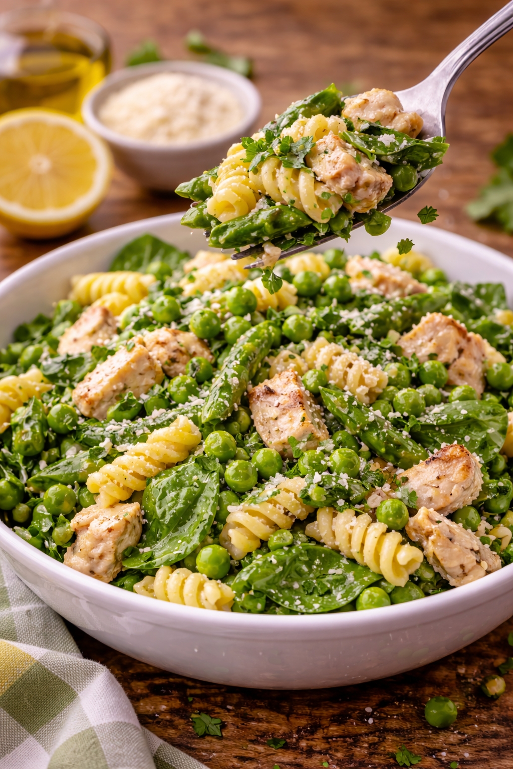 Lemon Parmesan Chicken Pasta Salad