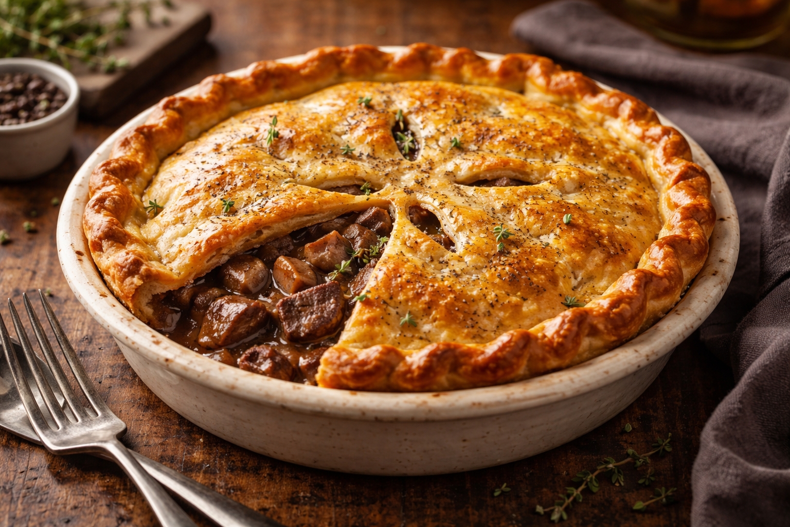 Beef & Mushroom Savory Pie