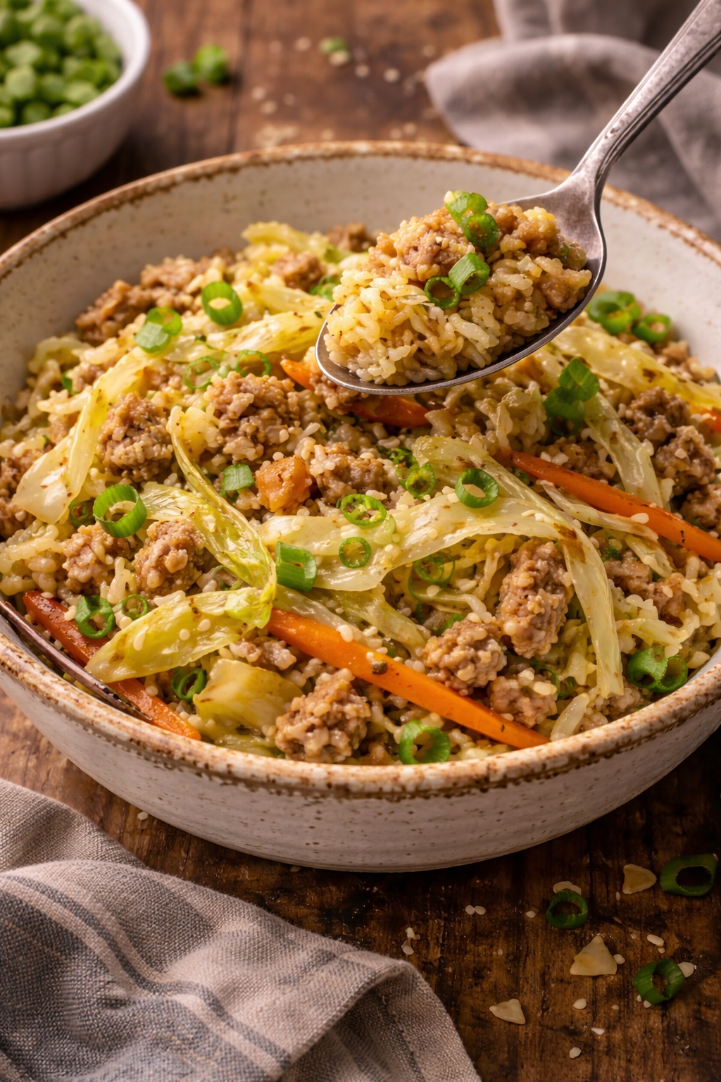 Cheap Cabbage Stir-Fry With Rice