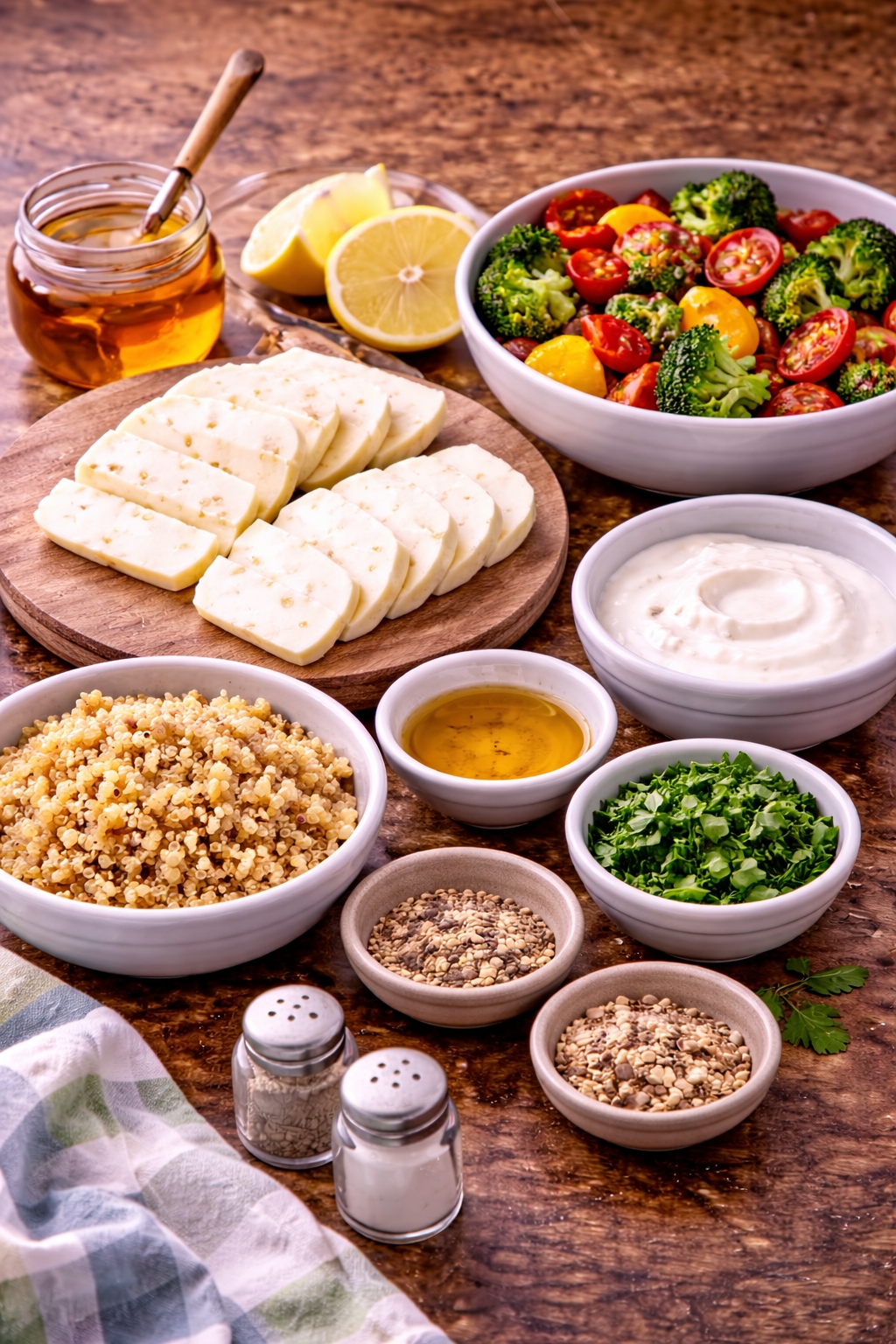 Crispy Hot Honey Halloumi Bowl