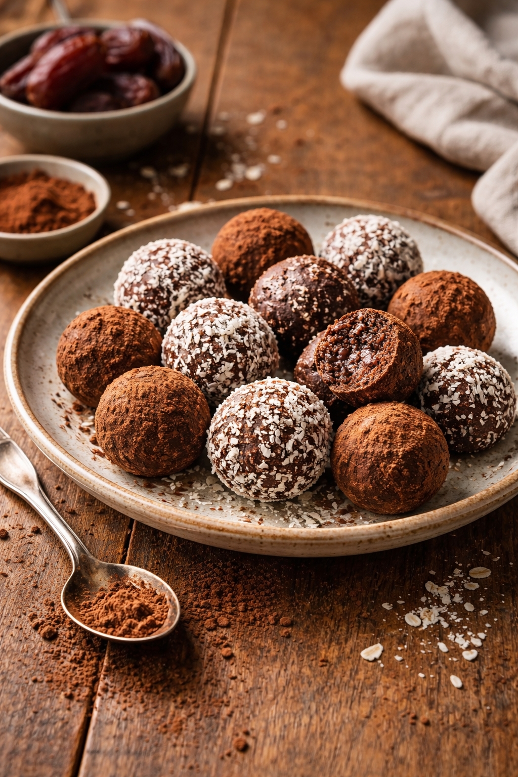 Dark Chocolate Date Truffles