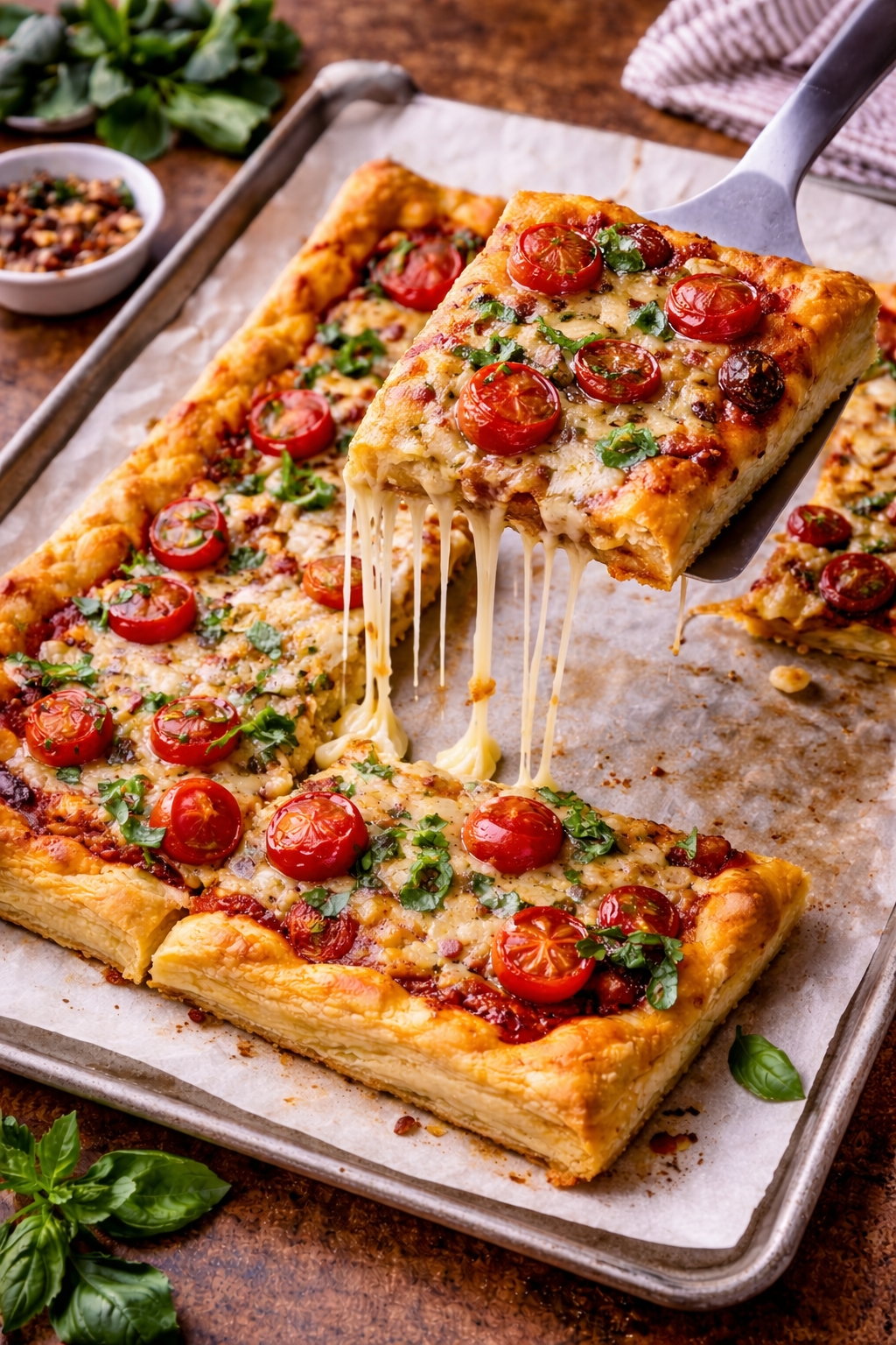 Flaky Puff Crust Pizza