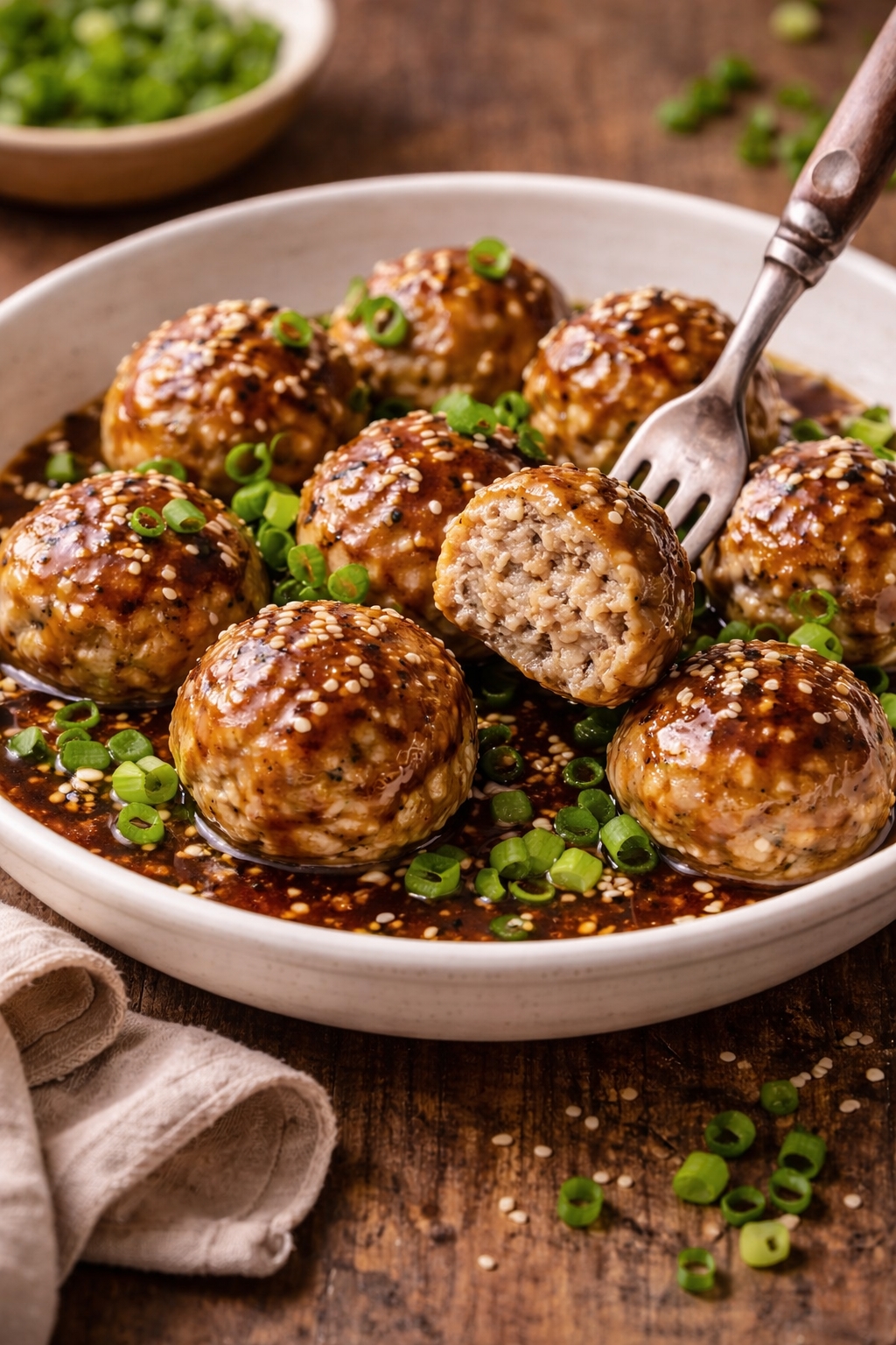 Ginger Sesame Turkey Meatballs