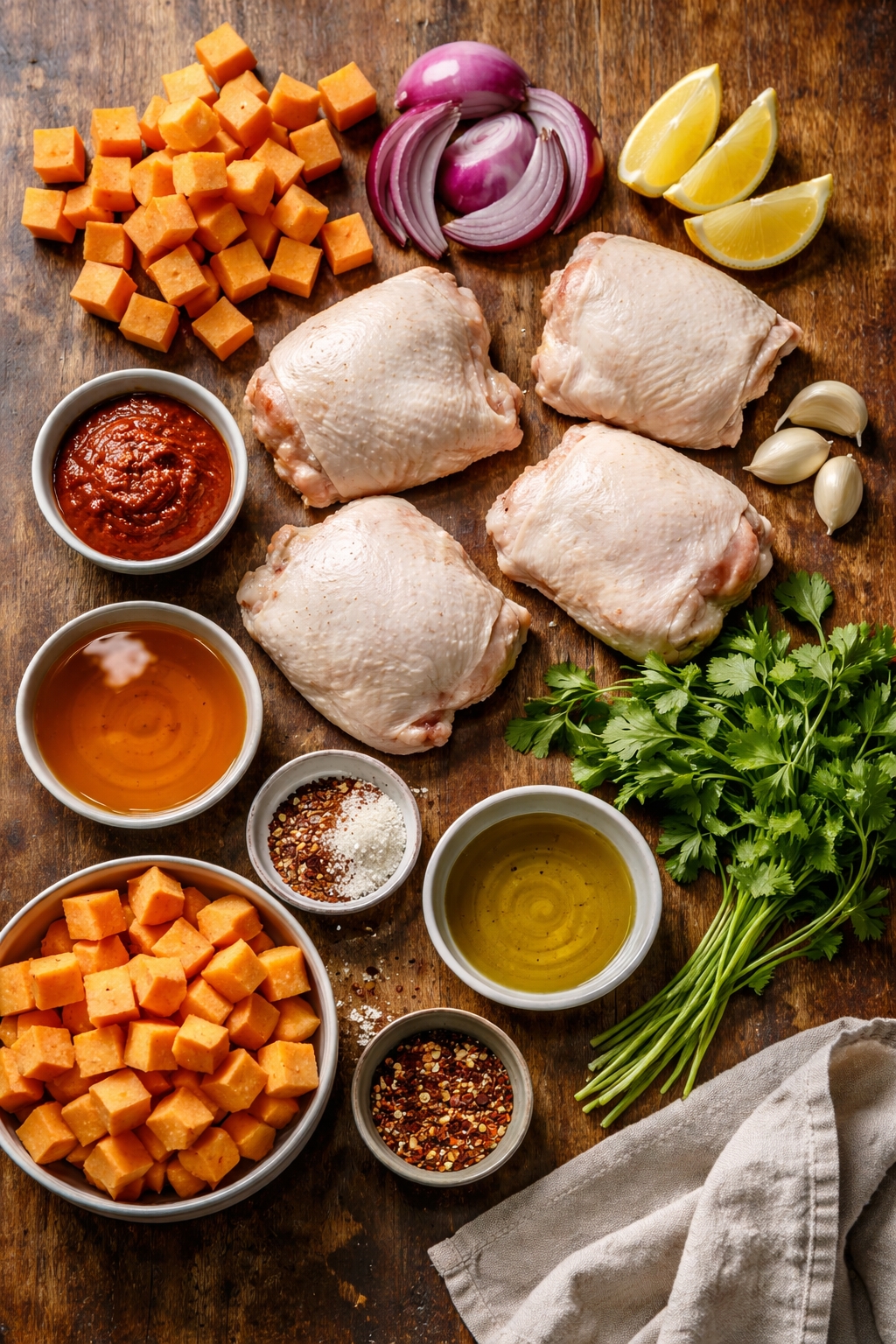 Harissa Honey Chicken Sheet Pan