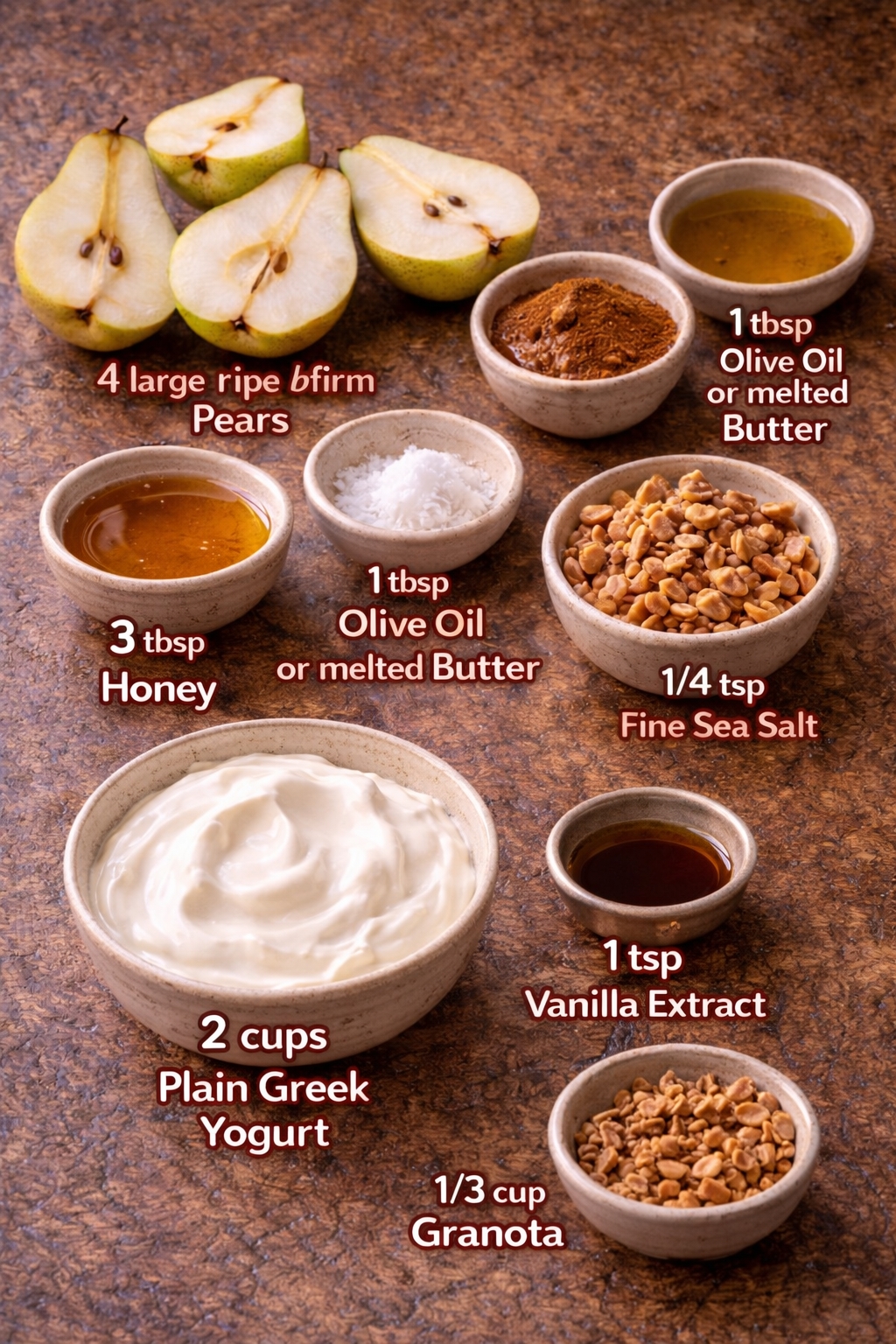 Honey Cinnamon Roasted Pears with Yogurt