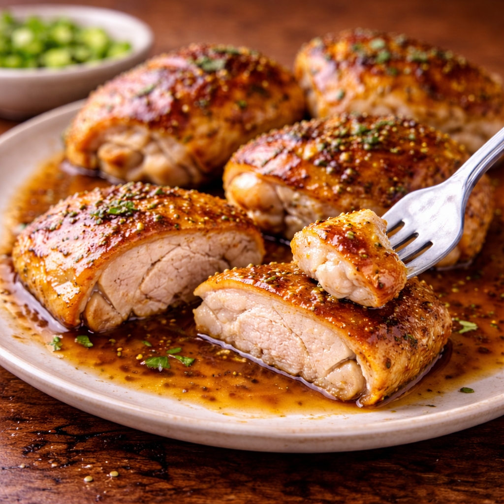 Honey Mustard Glazed Chicken Thighs