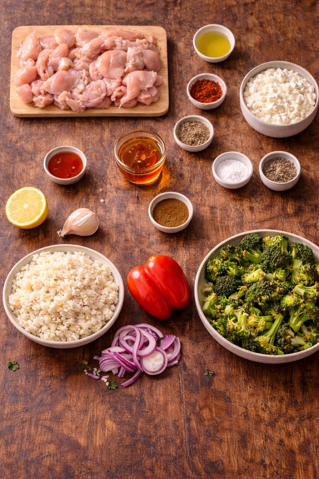 Hot Honey Cottage Cheese Chicken Bowls (High-Protein Meal Prep Dinner)