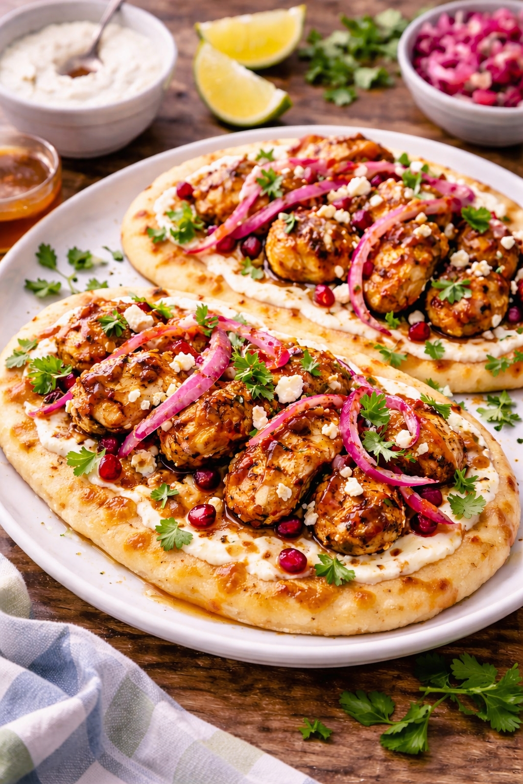 Hot Honey Harissa Chicken Flatbread