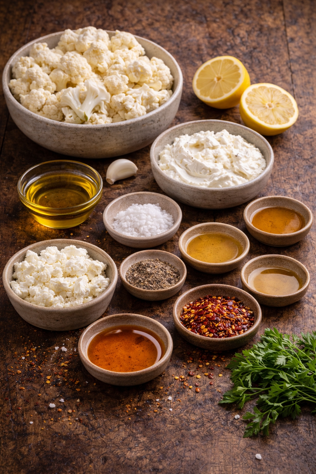 Hot Honey Roasted Cauliflower with Whipped Feta