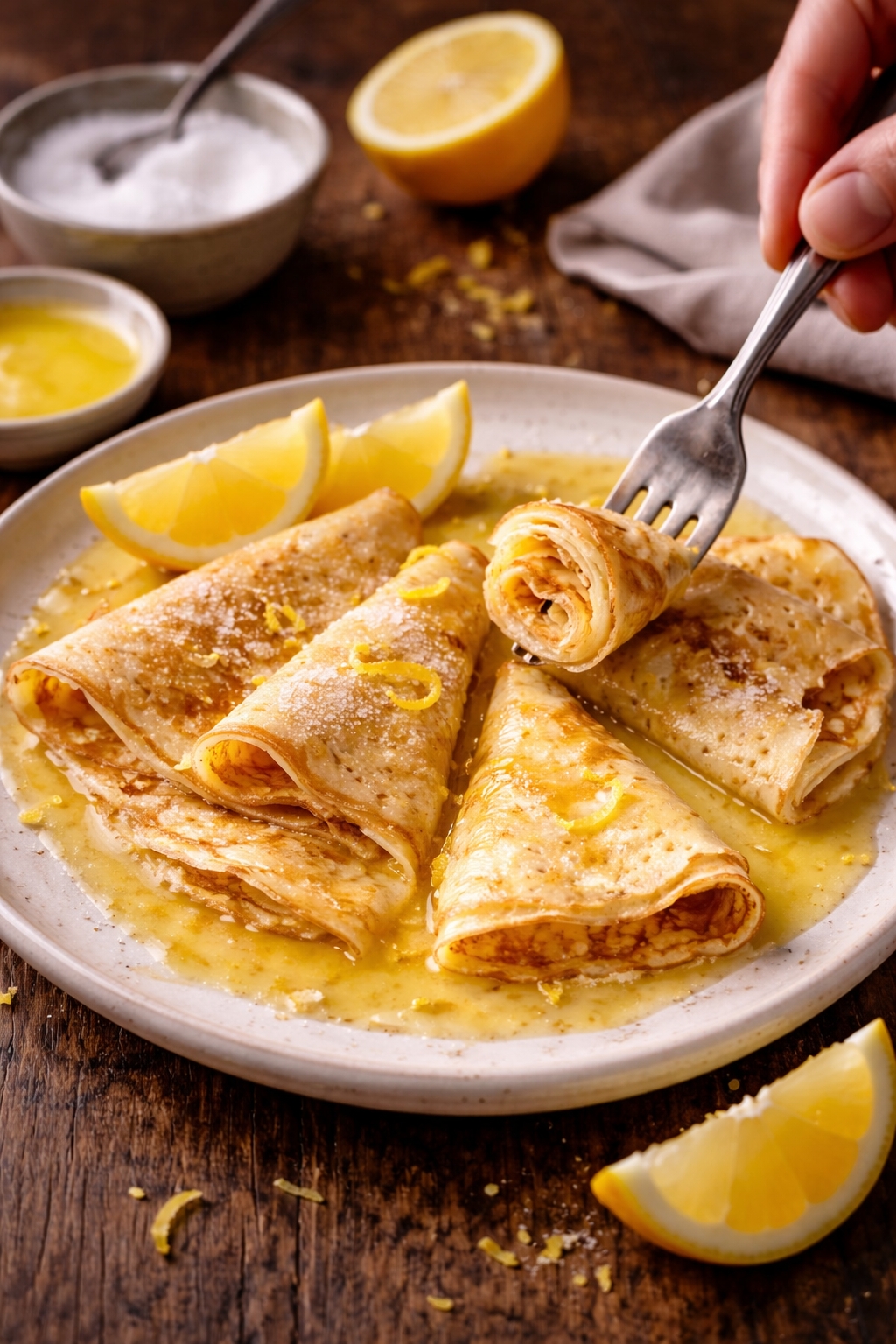 Lemon Sugar Skillet Crepes