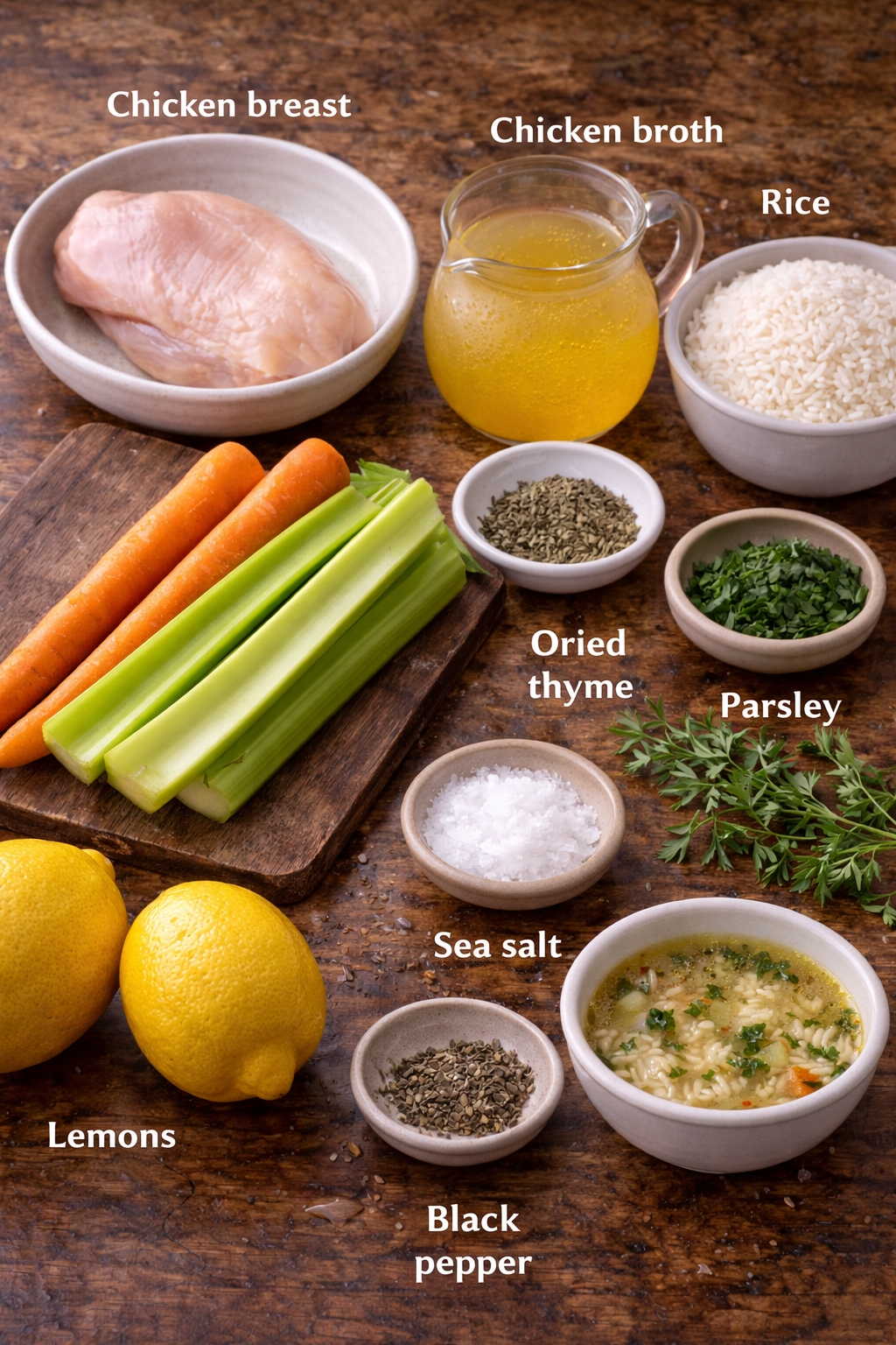 Lemony Chicken Rice Soup