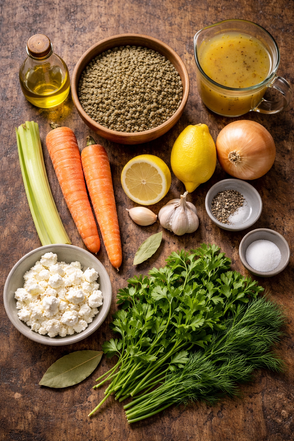 Lemony Lentil Feta Bowl