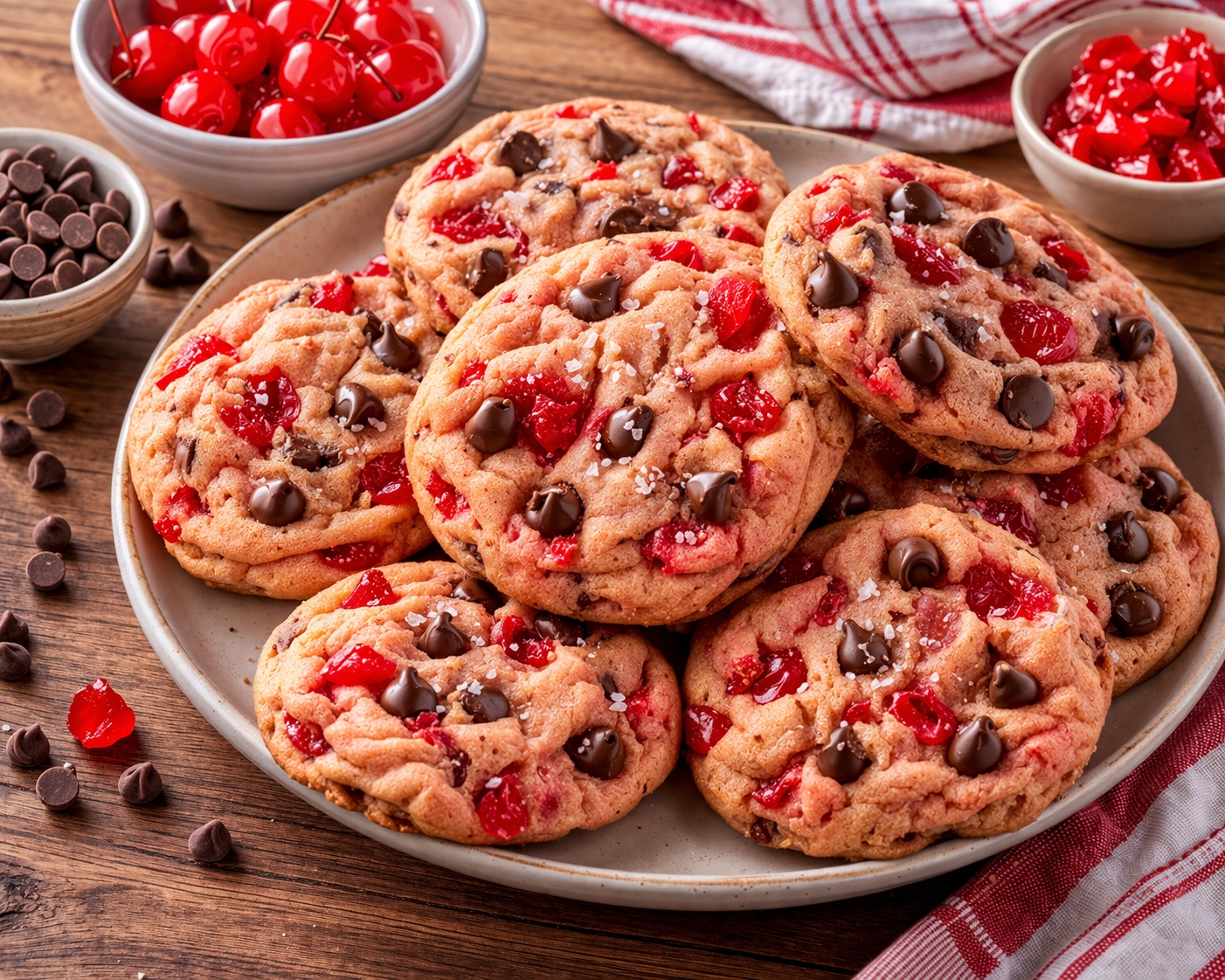 Maraschino Cherry Chocolate Chip Cookies