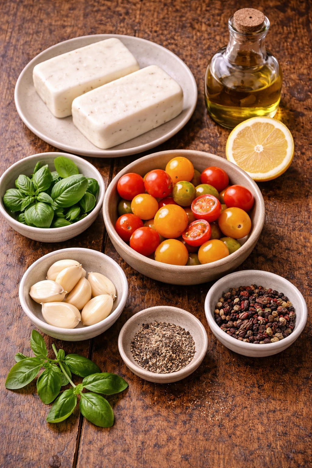 Pan-Seared Halloumi with Cherry Tomatoes