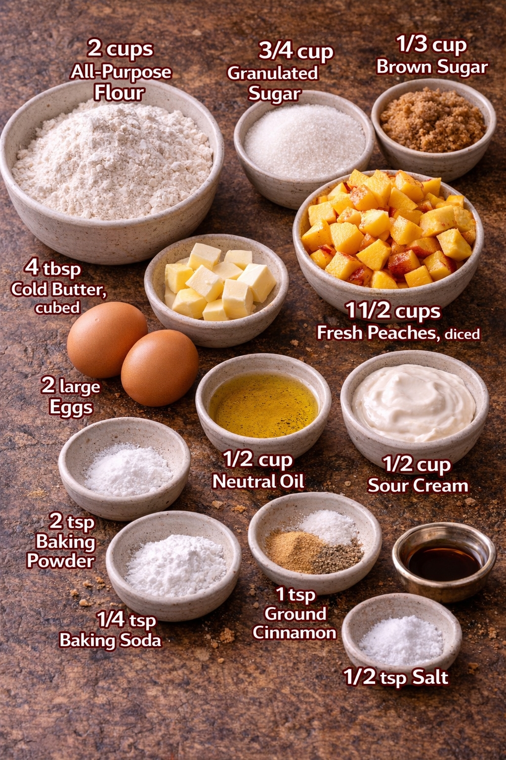 Peach Coffee Cake Muffins