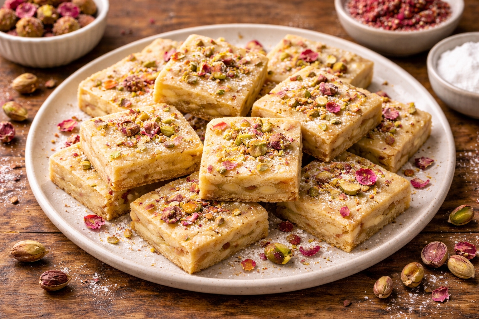 Pistachio Rosewater Shortbread