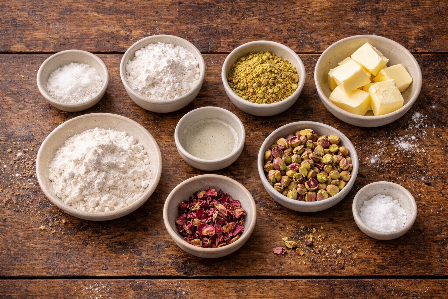 Pistachio Rosewater Shortbread