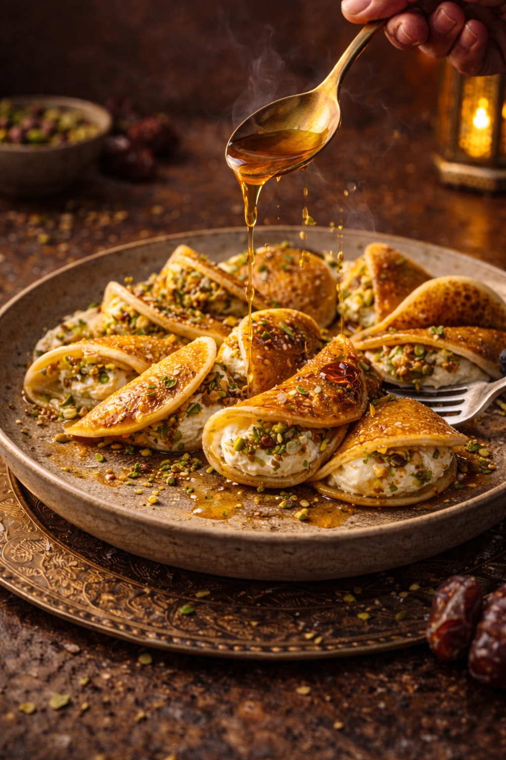 Qatayef (Middle Eastern Stuffed Pancakes for Ramadan Iftar)