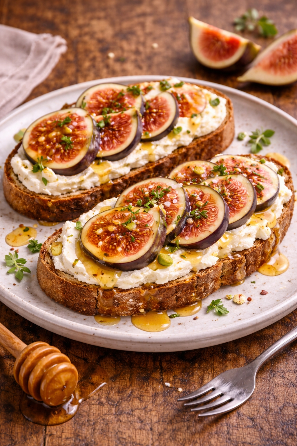 Ricotta Fig Toast with Honey