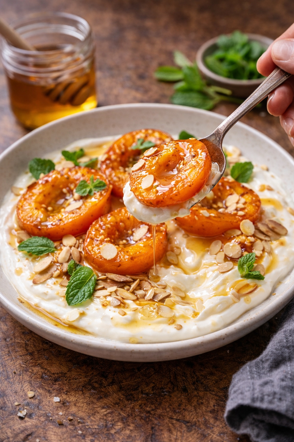 Roasted Apricot Honey Yogurt