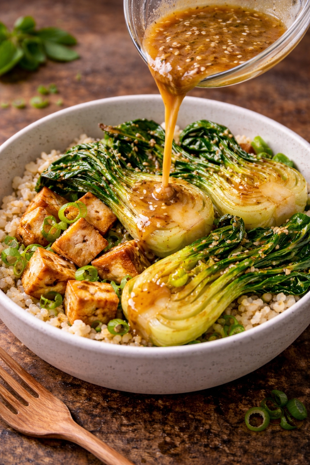 Roasted Bok Choy and Miso Bowl