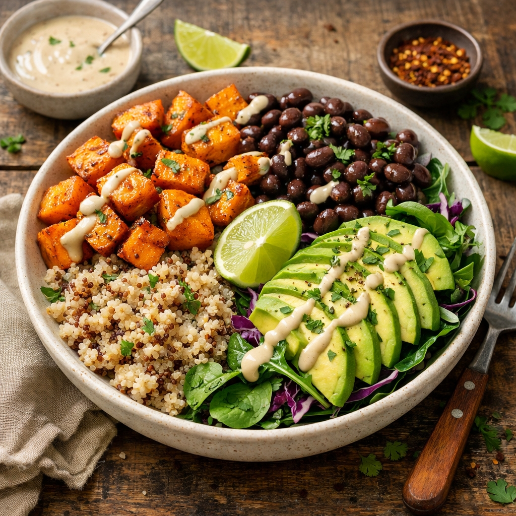 Roasted Sweet Potato & Black Bean Buddha Bowl