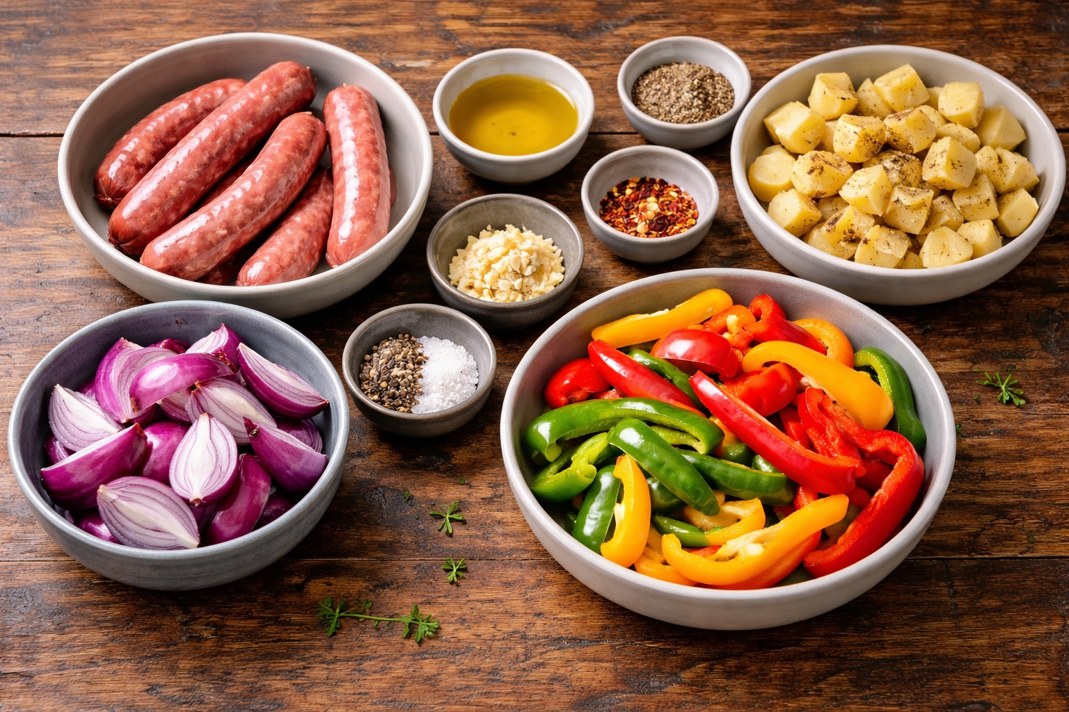 Sheet Pan Sausage Peppers
