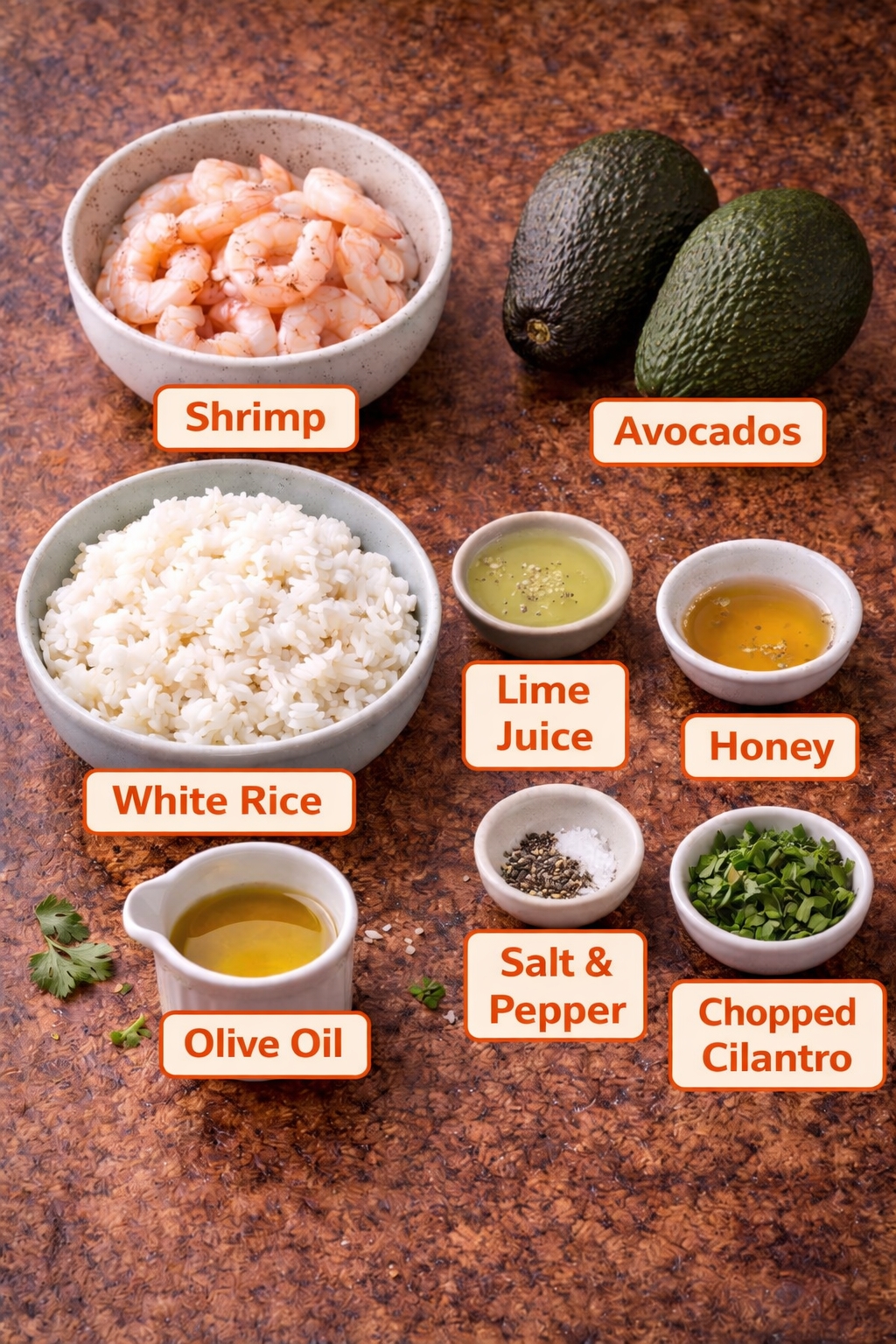 Shrimp and Avocado Rice Stack