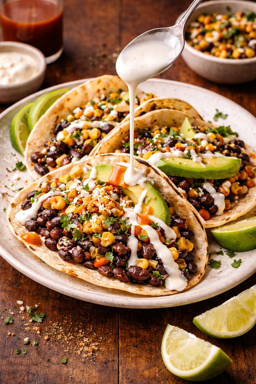 Smoky Black Bean Tacos with Charred Corn Salsa