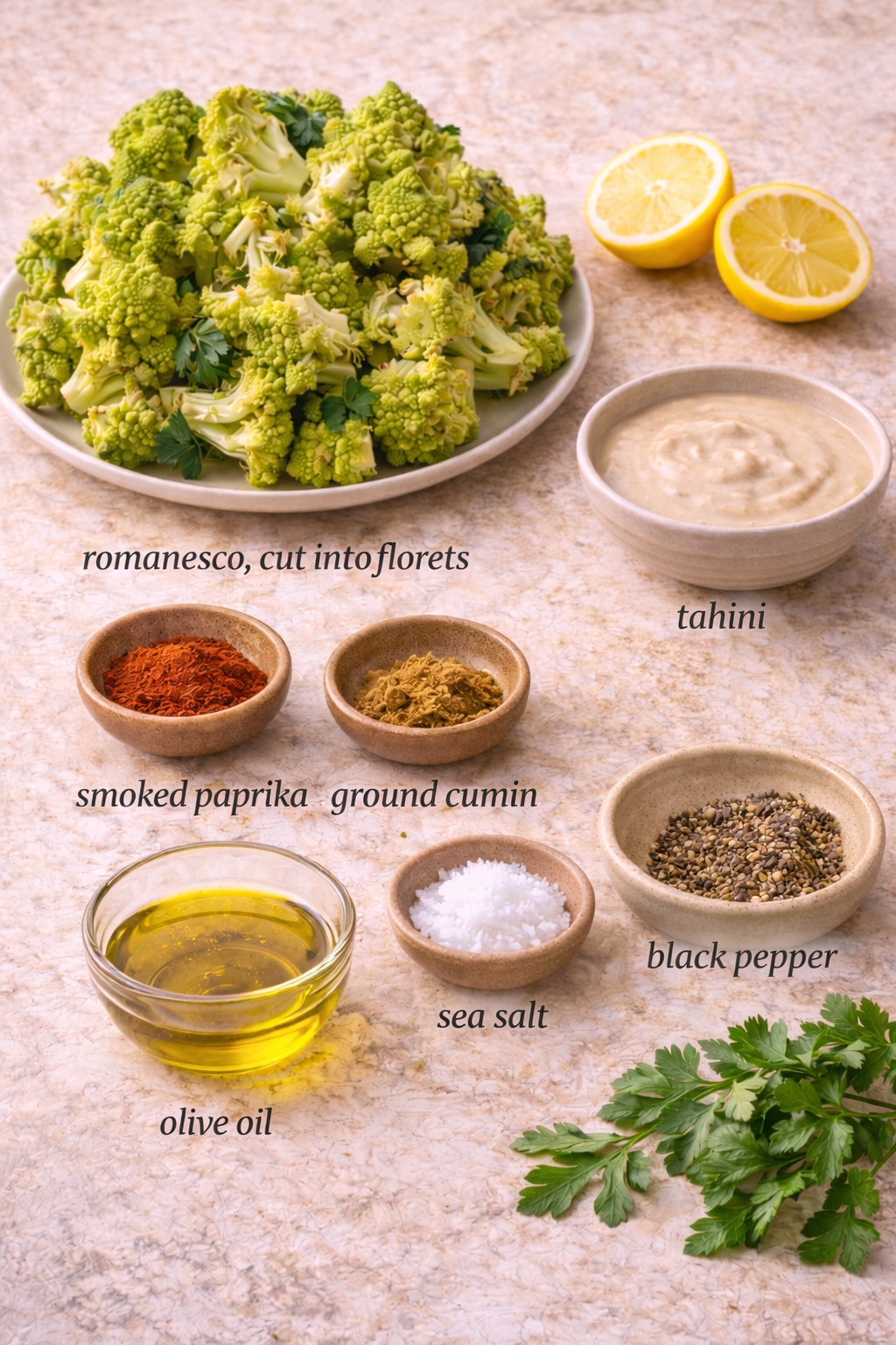 Smoky Roasted Romanesco with Lemon Tahini