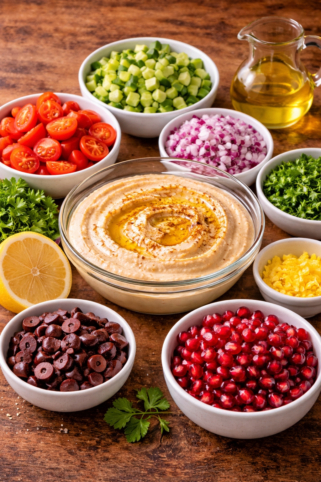 Summer Layered Hummus Dip