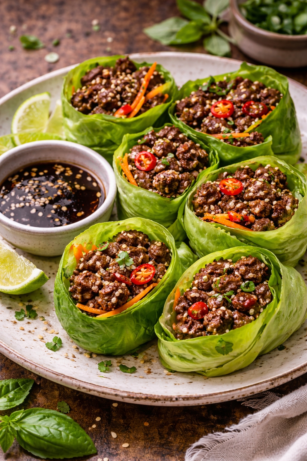 Thai Basil Beef Rolls