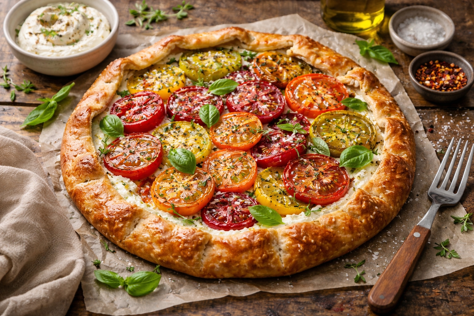Tomato Galette with Whipped Ricotta