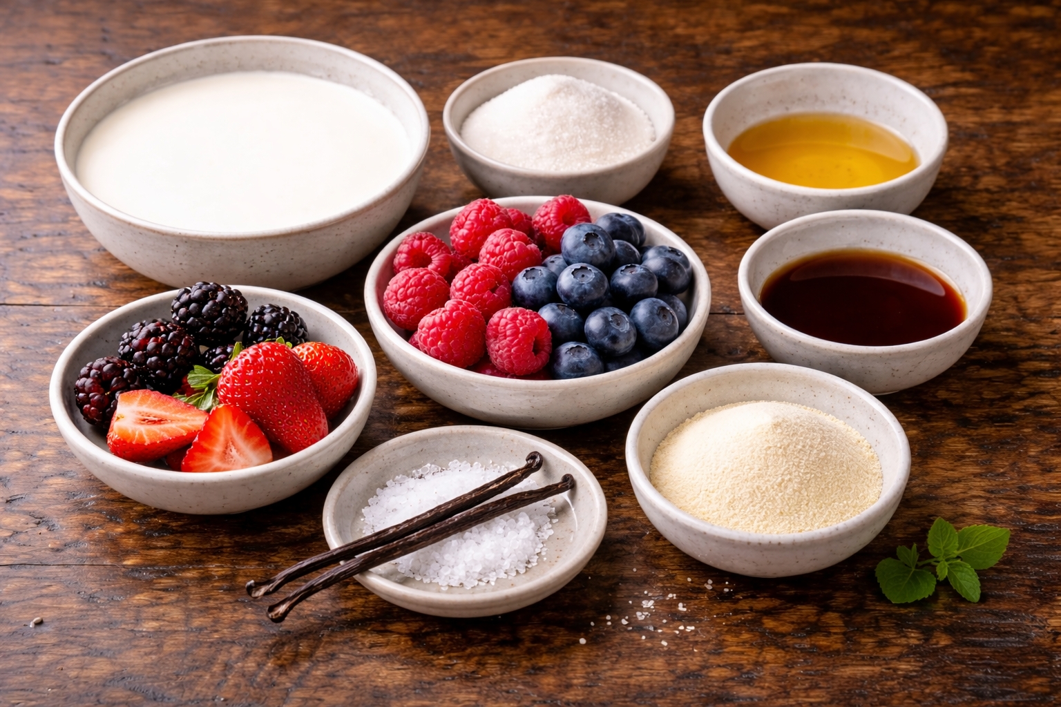 Vanilla Bean Panna Cotta with Berries