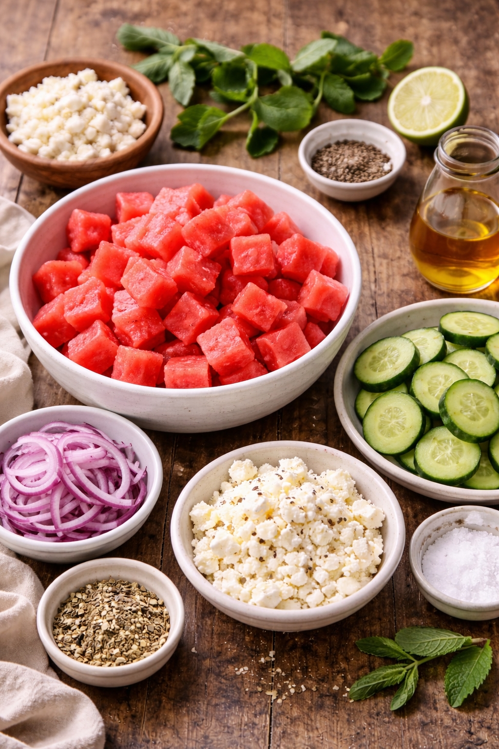 Watermelon Feta Mint Salad
